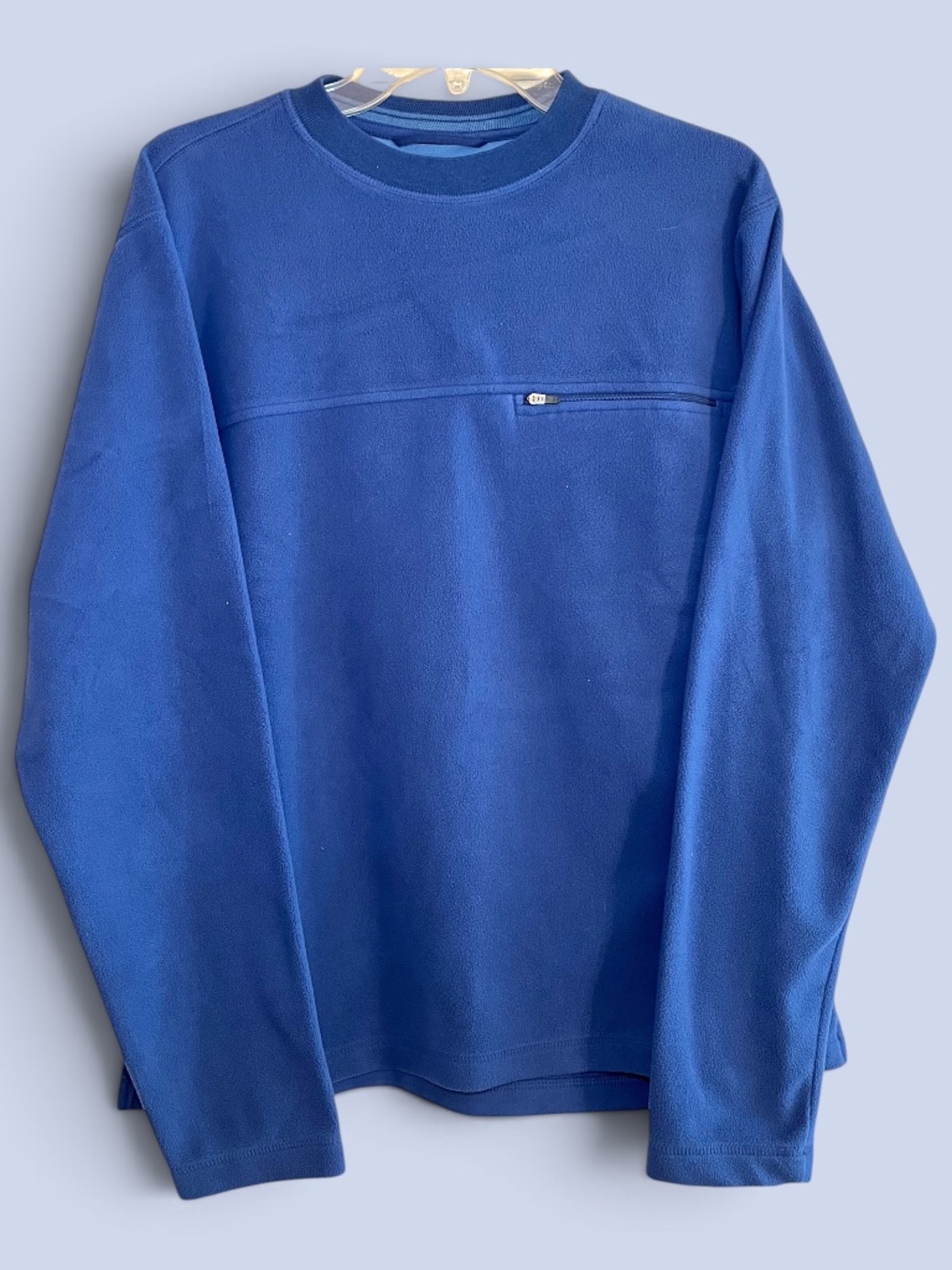 L.L. Bean Midweight Fleece Crew Neck Pullover Zip Chest Pocket Size M